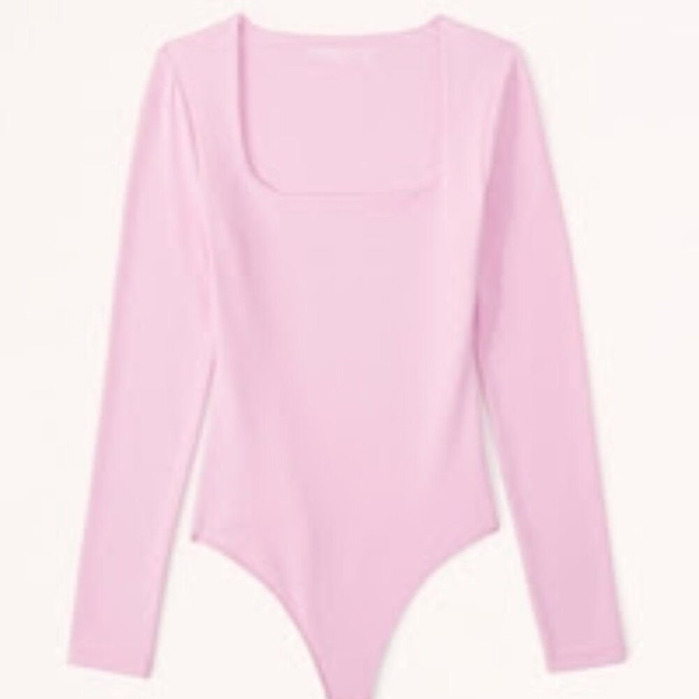 Abercrombie Long-Sleeve Seamless Fabric Soft Squareneck Bodysuit